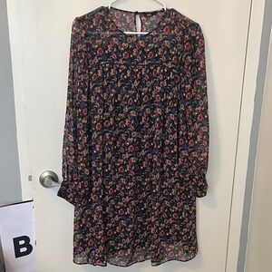 Zara Floral Long Sleeve Dress - Multicolor